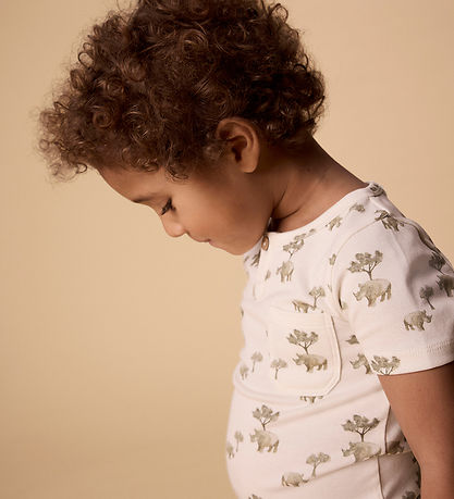 Lil Atelier T-shirt - NmmLayo - Slim - Coconut Milk/Rhino