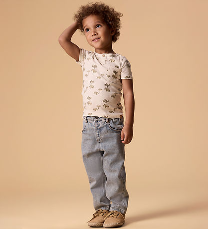 Lil Atelier T-shirt - NmmLayo - Slim - Coconut Milk/Rhino