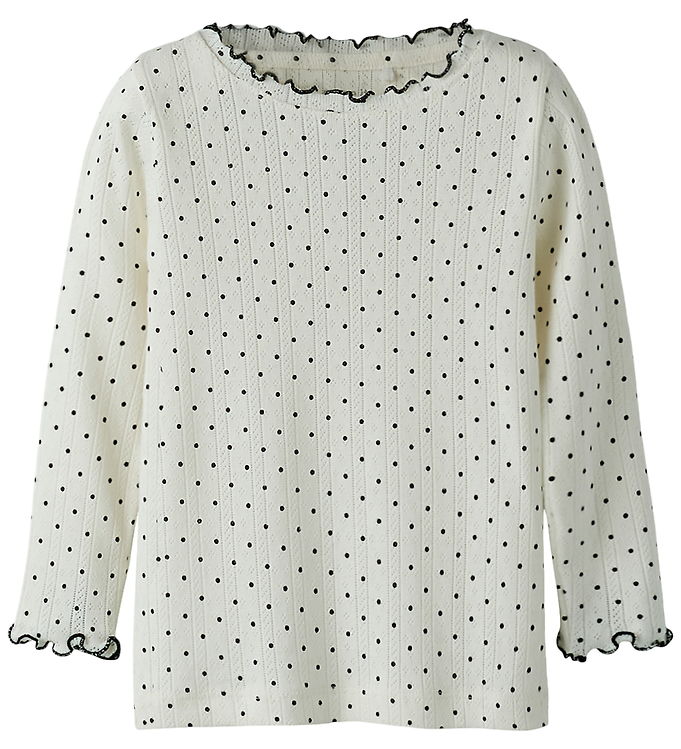Name It Bluse - NmfTania - Cloud Dancer m. Hulmønster