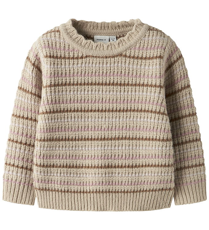 Name It Bluse - NmfBarille - Strik - Peyote/Toasted Coconut