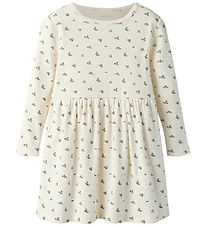 Name It Kjole - Rib - NmfPolinnes - Cloud Dancer