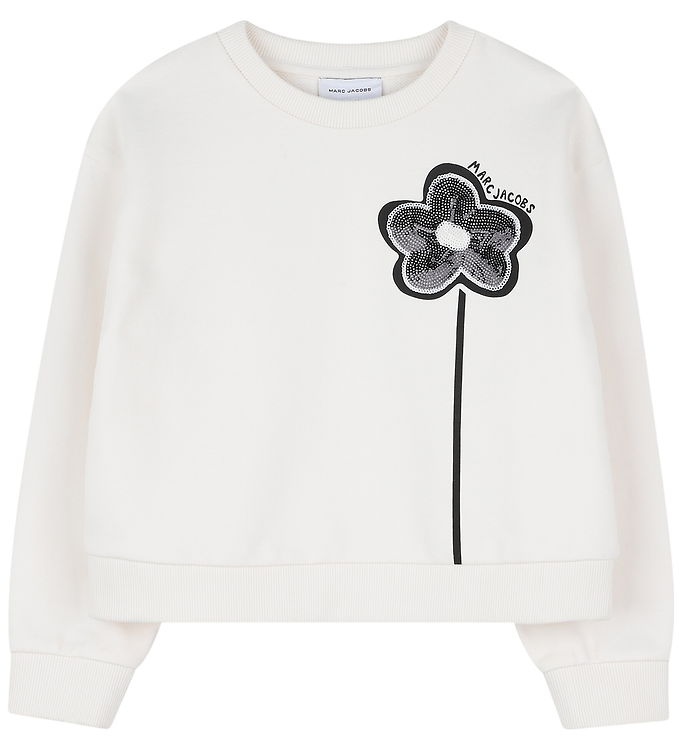 Little Marc Jacobs Sweatshirt - Ivory m. Blomst/Pailletter