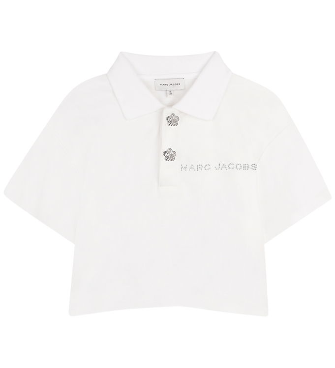 Little Marc Jacobs Polo - Cropped - Hvid m. Sølv