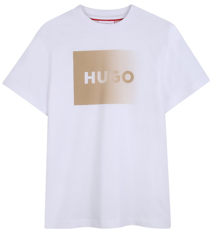 HUGO T-shirt - Hvid m. Beige