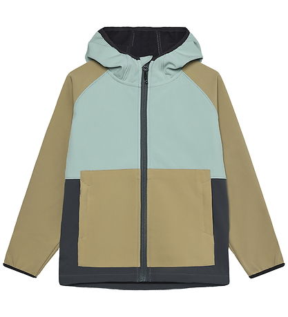 Color Kids Softshelljakke - Colorblock - Ether