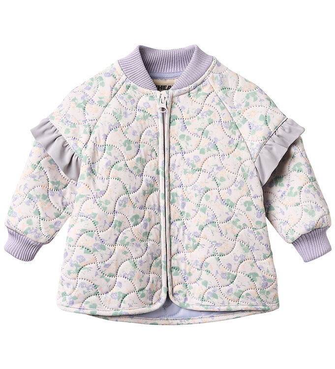Wheat Stjerna Termojakke Purple Light Petunias Med Flæser - Str. 1.5y 86cm