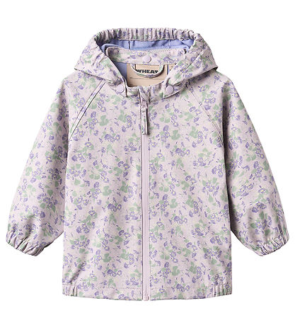 Wheat Regnjakke - Cherry - Lilac Petunias