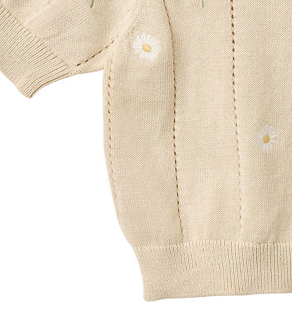 Wheat T-shirt - Strik - Sandshell white flowers