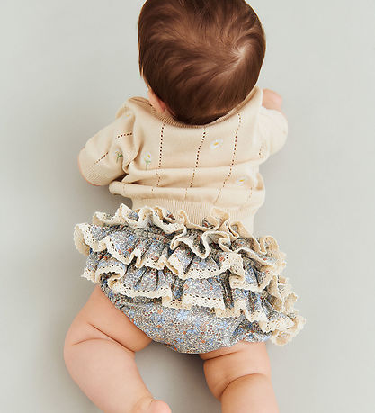 Wheat T-shirt - Strik - Sandshell white flowers