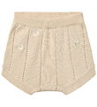 Wheat Shorts - Strik - Sandshell white flowers