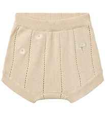 Wheat Shorts - Strik - Sandshell white flowers
