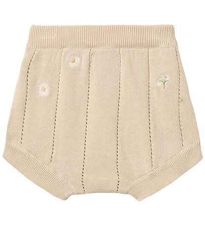 Wheat Shorts - Strik - Sandshell white flowers
