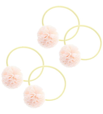 By Stær Hårelastikker m. Pomponer - Svea - 4-pak - Rosa