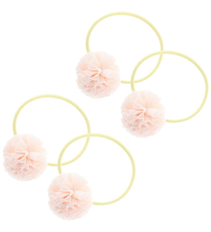By Stær Hårelastikker m. Pomponer - Svea - 4-pak - Rosa