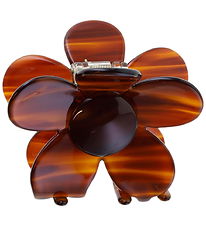 By Stær Hårklemme m. Blomst - Bitte - Brun