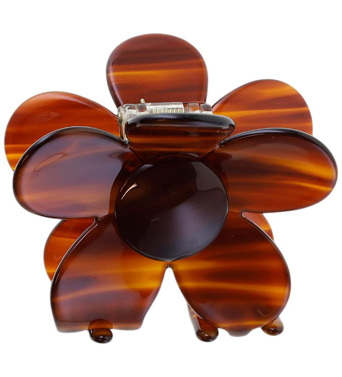 By Stær Hårklemme m. Blomst - Bitte - Brun