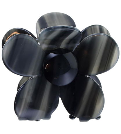 By Stær Hårklemme m. Blomst - Bitte - Sort