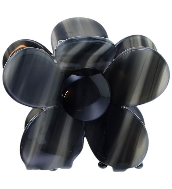 By Stær Hårklemme m. Blomst - Bitte - Sort