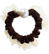 By Stær Hårelastik m. Flæse - Ebba - Chokoladebrun