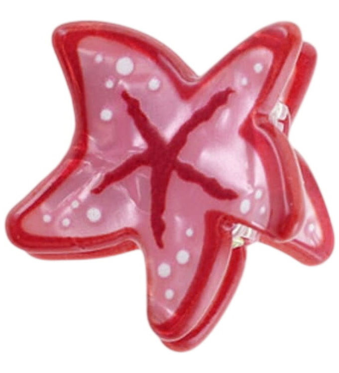 By Stær Hårklemme - Mini Søstjerne - Rød/Pink