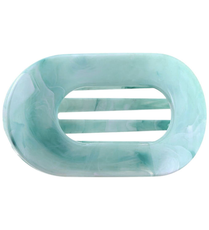 By Stær Hårklemme - Eva - Marmor Lyseblå/Hvid