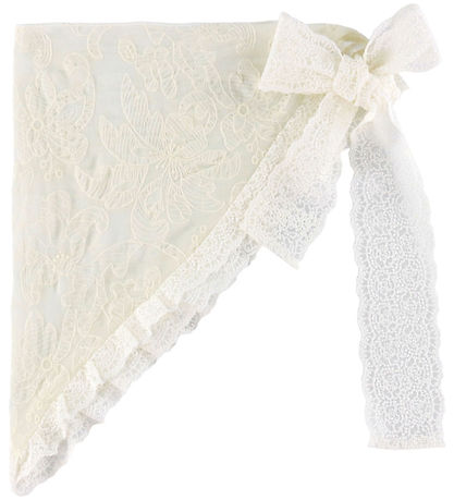 By Stær Scarf - 63x37 cm - Amara - Off White w. Lace