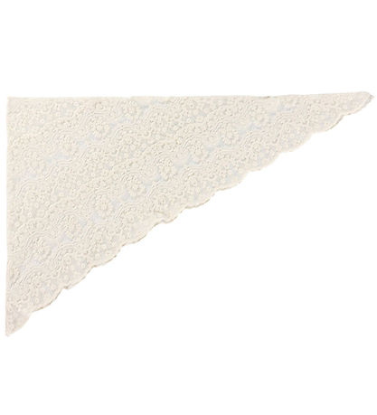 By Stær Tørklæde - 138x44 cm Priya - Råhvid m. Blonder