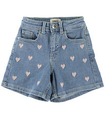Kids Only Shorts - KOgJuicy - Light Medium+ Blue Denim/Pink Hear