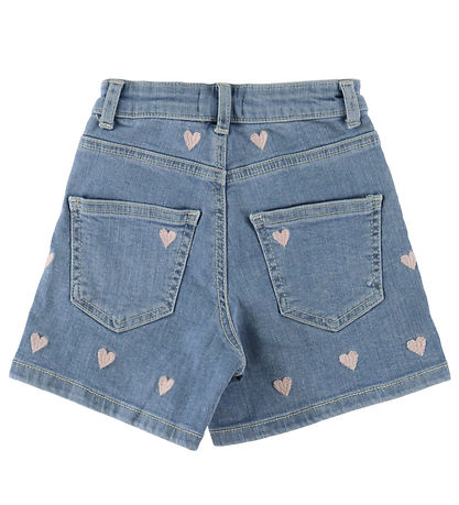 Kids Only Shorts - KOgJuicy - Light Medium Blue Denim/PINK HEART