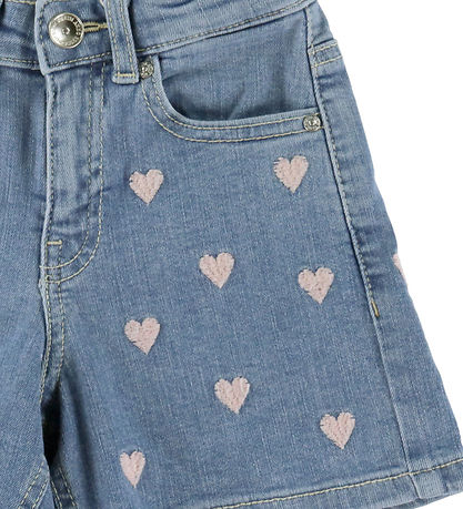 Kids Only Shorts - KOgJuicy - Light Medium Blue Denim/PINK HEART