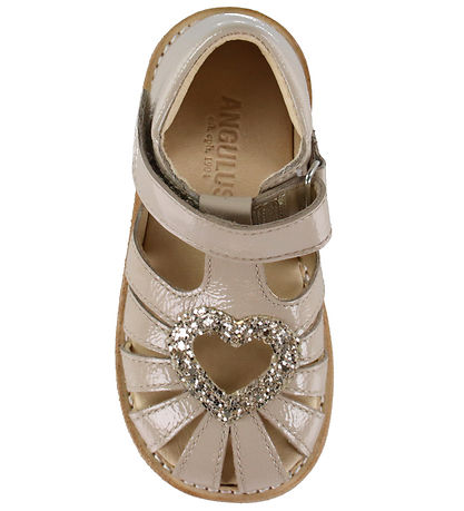 Angulus Sandal - Glimmer Hjerte - Sand/Champagne