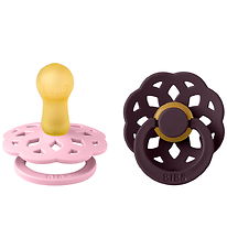 BIBS Bohemia Pacifiers - Size 2 - Round - 2-Pack - Pink/Plum