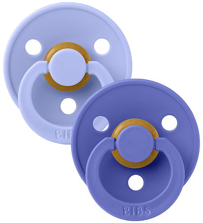 BIBS Colour Pacifiers - Size 2 - Round - 2-Pack - Hush/Grape