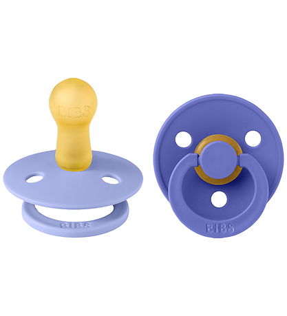 BIBS Colour Pacifiers - Size 2 - Round - 2-Pack - Hush/Grape