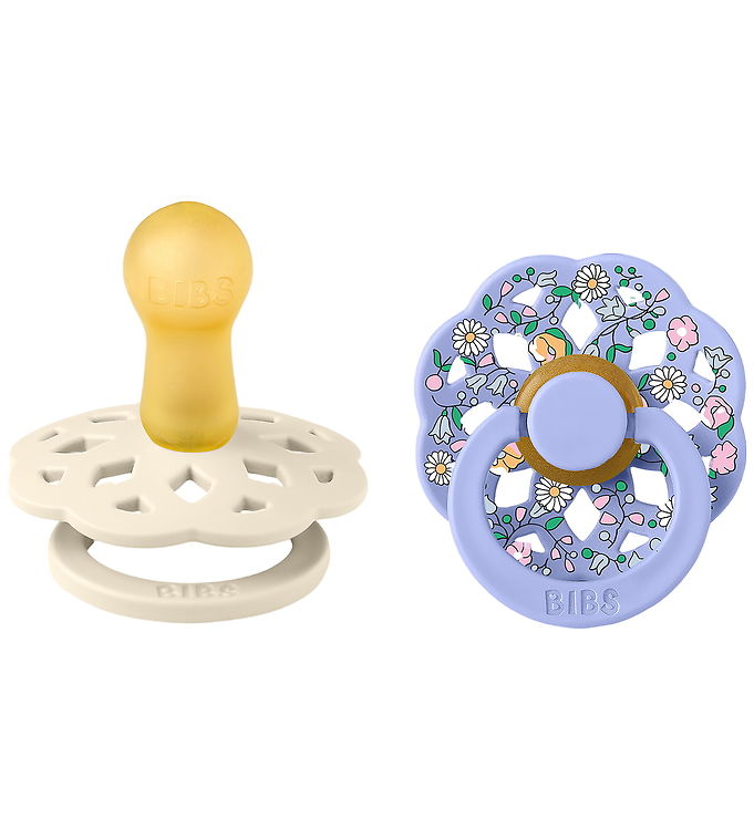 BIBS Rund Boheme Sut - 2-Pak - Str. 2 - Naturgummi - Liberty - Chloe Meadow/Ivory Mix
