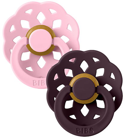 BIBS Bohemia Pacifiers - Size 1 - Round - 2-Pack - Pink/Plum