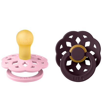 BIBS Bohemia Pacifiers - Size 1 - Round - 2-Pack - Pink/Plum