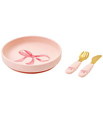 Elodie Details Spisesæt - 3 dele - Silikone - Rosy Bow