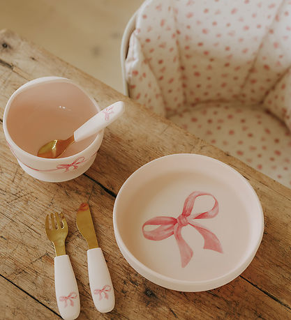 Elodie Details Spisesæt - 3 dele - Silikone - Rosy Bow