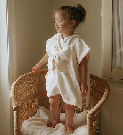 Elodie Details Badeponcho - 53x50 cm - Creamy White m. Sløjfe