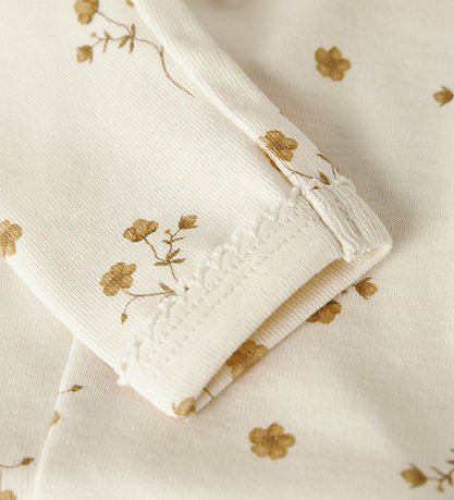 Lil Atelier Leggings - NbfLayo - Coconut Milk/Flower Yellow