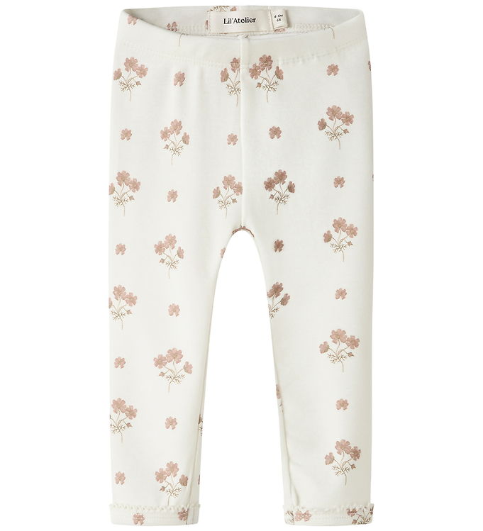 Lil' Atelier Leggings - Blonder - NbfLayo - Coconut Milk/Flower