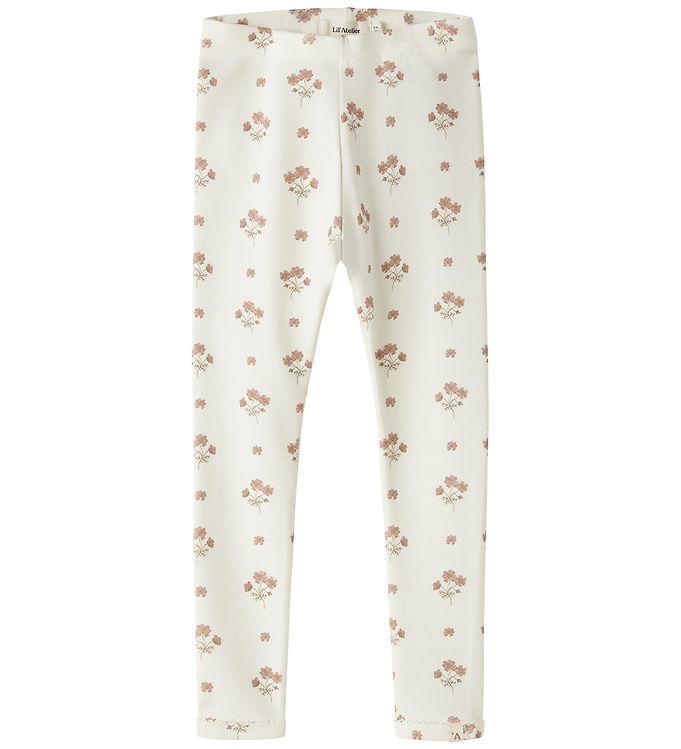 Lil' Atelier Leggings - Blonder - NmfLayo - Coconut Milk/Flower