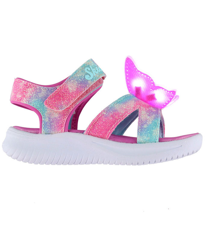 Skechers Sandaler – Girls Jumpsters – m. Lys – Pink Multi