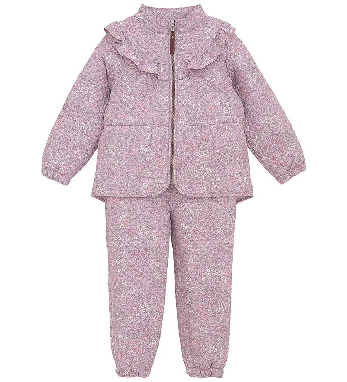 En Fant Termotøj - Cloud Gray m. Blomster billede