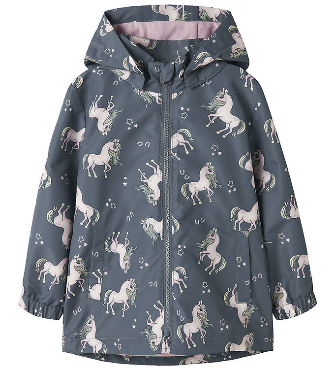 Name It Overgangsjakke - Noos - NmfMaxi - Vintage Indigo/Horse billede