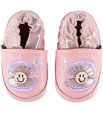 Melton Soft Sole Leather Shoes - Shell - Rose Grey