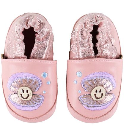 Melton Soft Sole Leather Shoes - Shell - Rose Grey