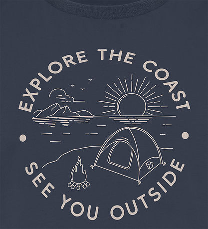 Didriksons T-shirt - Mynta - Navy m. Print