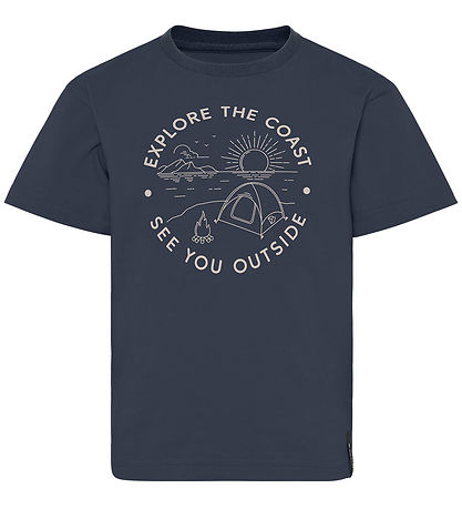 Didriksons T-shirt - Mynta - Navy m. Print